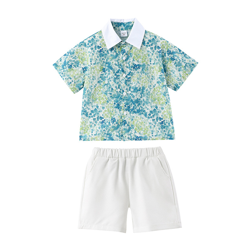 Dječja ljetna školska uniforma – set s kratkim rukavima i hlačama, pamuk, unisex, britanski stil