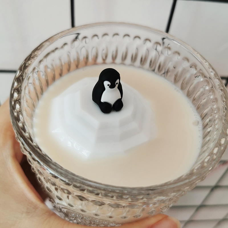 Filtru de ceai din oțel inoxidabil, cu design drăguț de pinguin plutitor, dimensiune mică