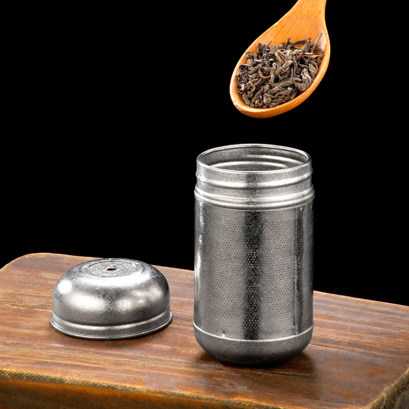 Hong Junda infuzor de ceai din titan cu separator de frunze și filtru, ceașă de ceai, titan pur, minge aromatizantă pentru marinare