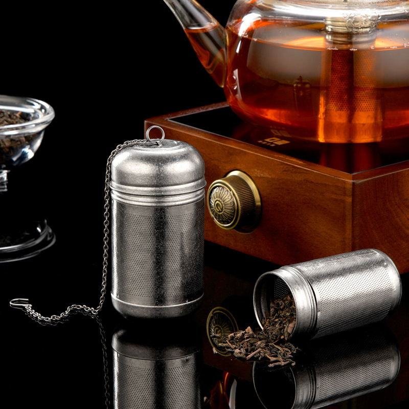 Hong Junda infuzor de ceai din titan cu separator de frunze și filtru, ceașă de ceai, titan pur, minge aromatizantă pentru marinare