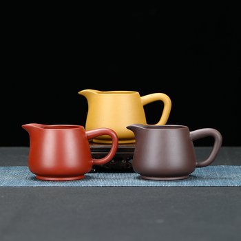 Set ceainic Yixing din lut purpuriu, lucrat manual, stil Dahongpao, include cană de echilibru