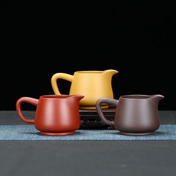 Set ceainic Yixing din lut purpuriu, lucrat manual, stil Dahongpao, include cană de echilibru