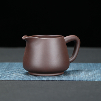 Set ceainic Yixing din lut purpuriu, lucrat manual, stil Dahongpao, include cană de echilibru