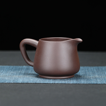 Set ceainic Yixing din lut purpuriu, lucrat manual, stil Dahongpao, include cană de echilibru
