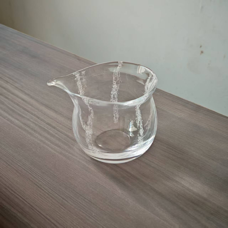 Set ceai stil japonez din sticlă cristal roz și verde, cu capac, ceașcă rezistentă la căldură și accesorii handmade pentru bubble tea