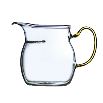 Set de ceai din sticlă cu filtru și separator integrat, ceașcă în formă de semilună rezistentă la temperaturi înalte
