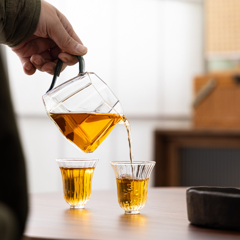 Filtru de ceai din sticlă borosilicată înaltă, cu mâner, rezistent la temperaturi ridicate, filtru de ceai mai gros