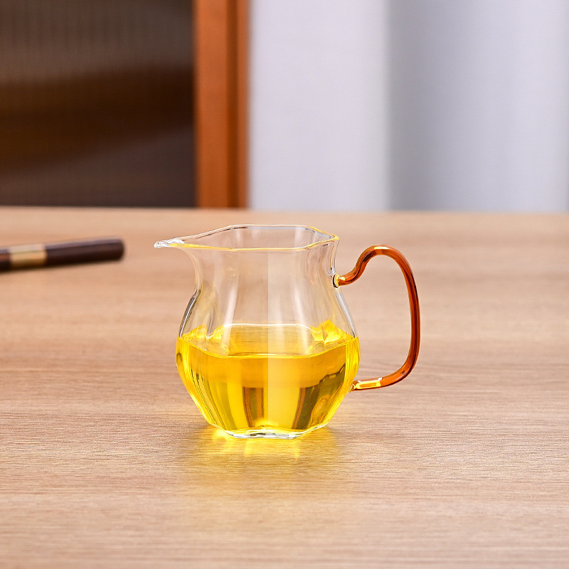 Set de ceai din sticlă personalizat cu mâner, cu separator de ceai din sticlă borosilicat de înaltă rezistență, pentru ceai verde, stil nou chinezesc