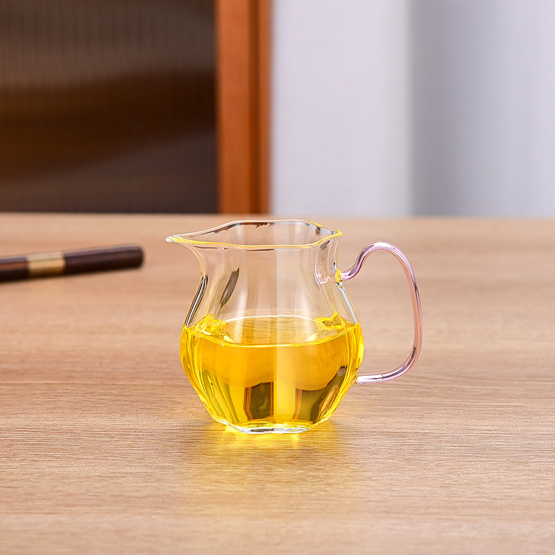 Set de ceai din sticlă personalizat cu mâner, cu separator de ceai din sticlă borosilicat de înaltă rezistență, pentru ceai verde, stil nou chinezesc