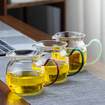 Divizor de ceai din sticlă borosilicat, set Gongfu cu ceașcă de servire rezistentă la temperaturi înalte