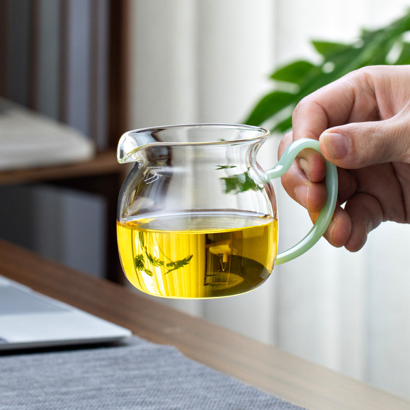 Divizor de ceai din sticlă borosilicat, set Gongfu cu ceașcă de servire rezistentă la temperaturi înalte