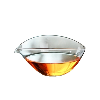 Ceașcă Gongfu din sticlă, în formă de barcă cu frunză, stil japonez, separator de ceai transparent, de înaltă calitate