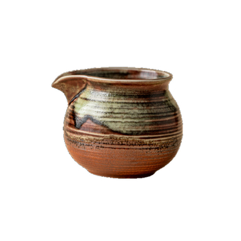 Set de ceai din ceramică, lucrat manual, cu glazură arsă pe lemn, în stil antic, include cupa de distribuție a ceaiului și un recipient pentru ceai pentru ceremonia Gongfu.
