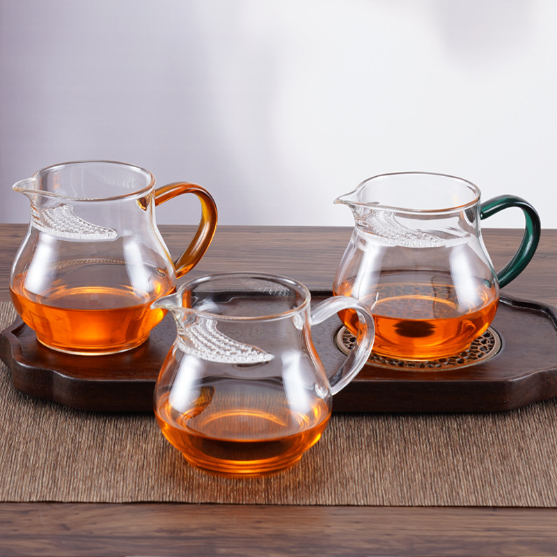 Pahar Gongfu din sticlă borosilicat de înaltă calitate, cu filtru integrat și separator de ceai, potrivit pentru încălzire directă, etanș la scurgeri
