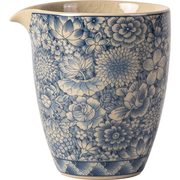 Tavă de ceai din porțelan galben-azuriu, cu ceașcă de măsurare și separator pentru ceai, ceramică rezistentă la temperaturi înalte