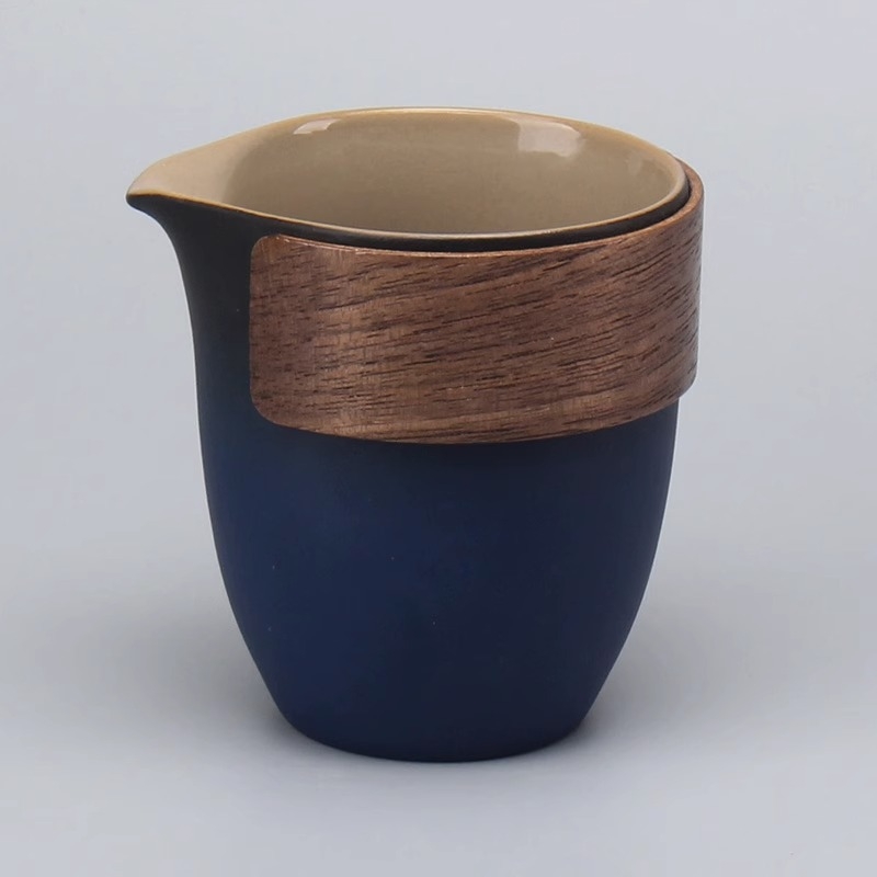Set de ceai din ceramică neagră pentru Kung Fu, cu mâner anti-arzire, include strecurător de ceai și o tavă mare pentru ceai