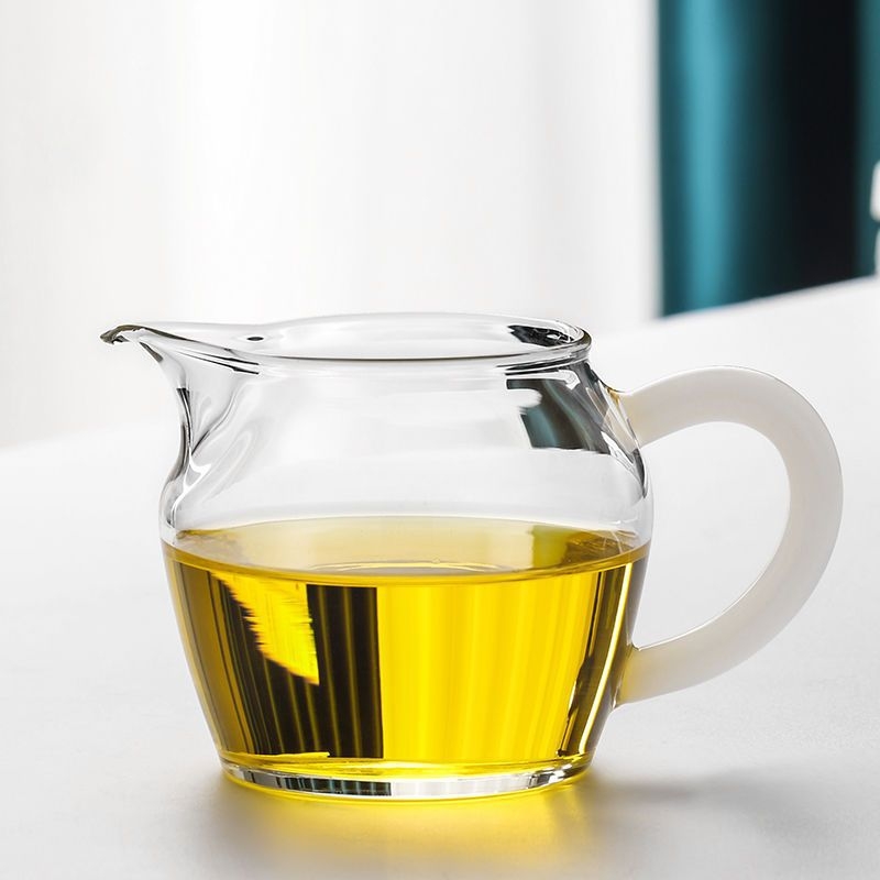 Carafă de ceai din sticlă borosilicat de înaltă rezistență, cu mâner colorat, turnare uniformă; set mic Kung Fu ceai cu separator de ceai