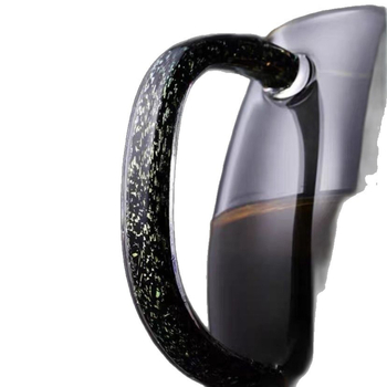Ceșă Gongdao din sticlă borosilikat transparentă – accesoriu premium pentru ceai, negru și auriu