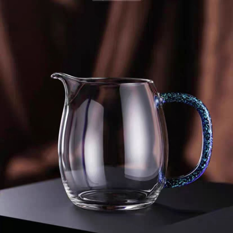 Ceșă Gongdao din sticlă borosilikat transparentă – accesoriu premium pentru ceai, negru și auriu
