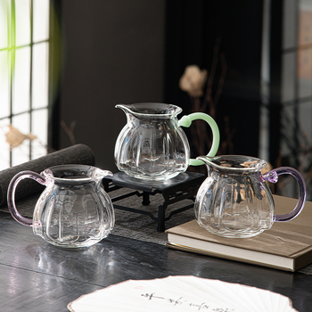 Set de ceai din sticlă borosilicată, în formă de lotus, cu tavă pentru ceai și ceașcă pentru distribuție uniformă a ceaiului