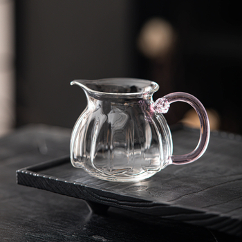 Set de ceai din sticlă borosilicată, în formă de lotus, cu tavă pentru ceai și ceașcă pentru distribuție uniformă a ceaiului