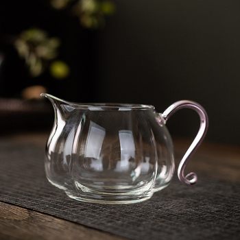 Set de ceai din sticlă borosilicată, cu infuzor și ceașcă de distribuție — luxos, sticlă groasă