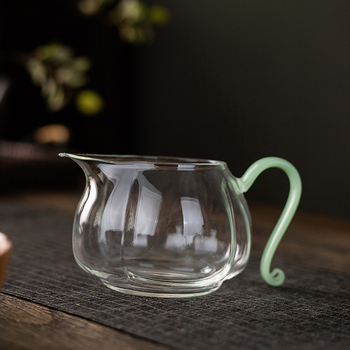 Set de ceai din sticlă borosilicată, cu infuzor și ceașcă de distribuție — luxos, sticlă groasă