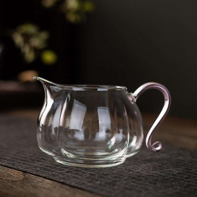 Set de ceai din sticlă borosilicată, cu infuzor și ceașcă de distribuție — luxos, sticlă groasă