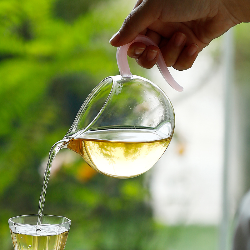 Set de ceai Gongfu din sticlă pentru uz casnic, sticlă borosilicată rezistentă la căldură, separator de ceai, set de ceai transparent, accesorii minimalist