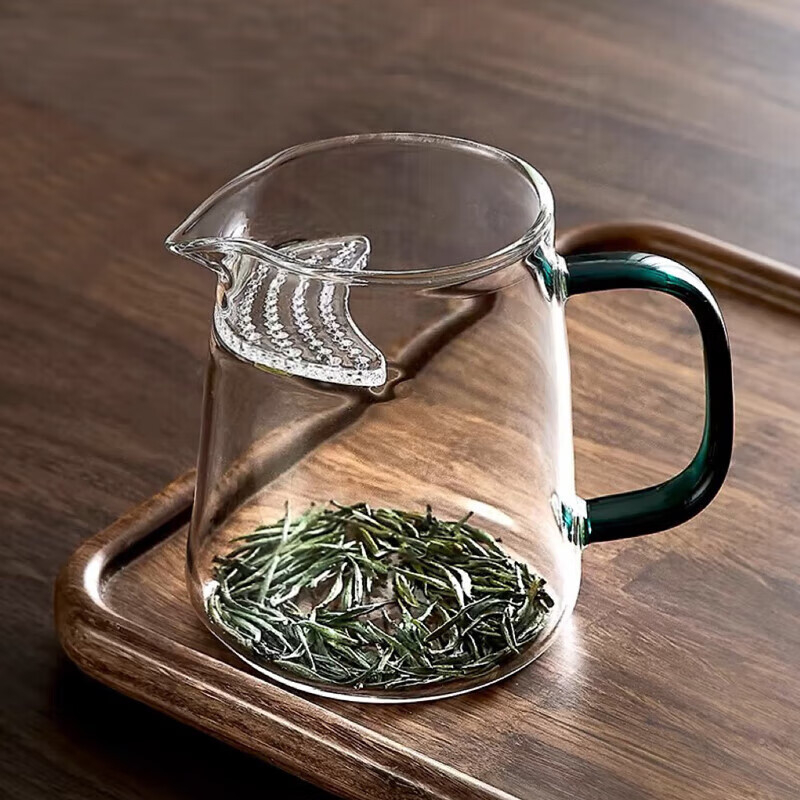 Set de ceai din sticlă borosilicat rezistentă la temperatură, transparent, cu separator de ceai și tavă pentru ceremonia ceaiului
