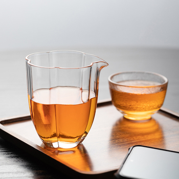 Ceașcă mare, transparentă, rezistentă la căldură, cu Tea Sea — set Kung Fu pentru ceremonia ceaiului, separator de ceai