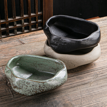 Curățător ceramic retro pentru ceai – recipient mic pentru spălarea cănilor și a pensulelor, set Gongfu de ceai