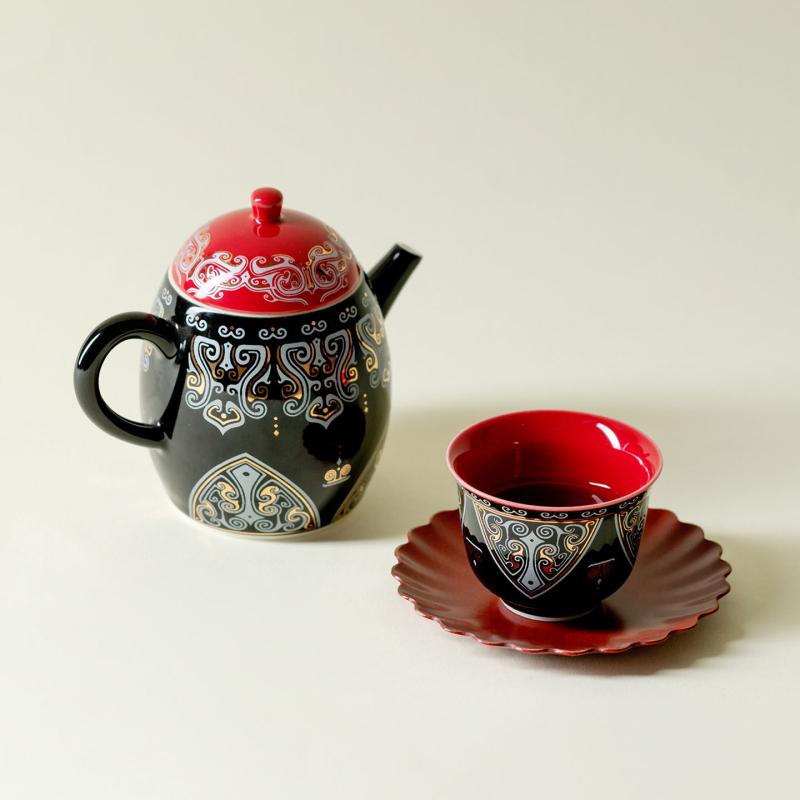 Xunyun Yaji cupru pur, lucrat manual, stil vintage, suport pentru ceainic cu design petale de crizantemă, pernă antiderapantă și izolație termică, accesoriu pentru ceremonia ceaiului