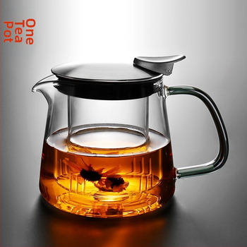 Ceainic în stil japonez, din sticlă rezistentă la temperaturi înalte, cu filtru — ceai de flori, set Gong Fu pentru uz casnic