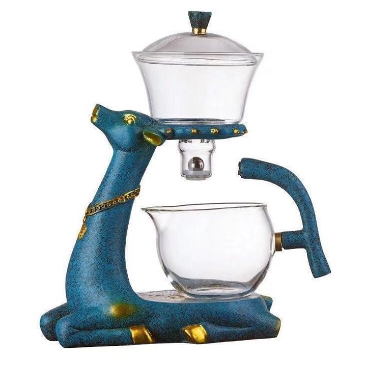Cadou pentru Festivalul Lunii de Toamnă – set ceai semi-automat pentru birou, ceainic și dispozitiv de preparare a ceaiului, ceainic cu design ren