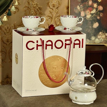 Set ceramic de ceai în stil european, cu ceainic decorat cu flori, pentru ceai de după-amiază, cadou de nuntă de înaltă calitate.