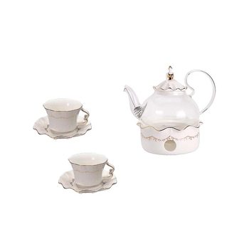 Set ceramic de ceai în stil european, cu ceainic decorat cu flori, pentru ceai de după-amiază, cadou de nuntă de înaltă calitate.