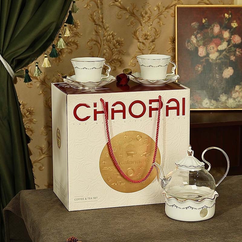 Set ceramic de ceai în stil european, cu ceainic decorat cu flori, pentru ceai de după-amiază, cadou de nuntă de înaltă calitate.