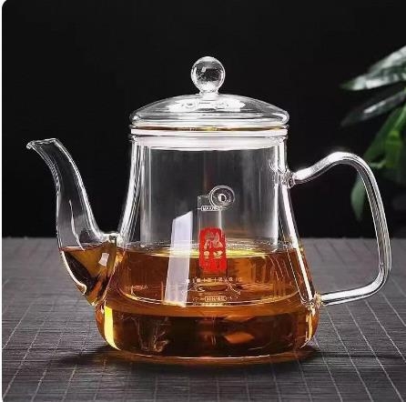 Ceainic de sticlă cu cameră internă dublă pentru infuzarea ceaiului, design modern minimalist, pentru uz casnic