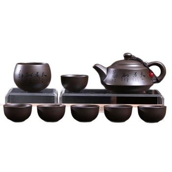 Ceainic din nisip purpuriu, 220 ml, stil chinezesc retro, set Gongfu de ceai premium pentru 6 persoane, cadou