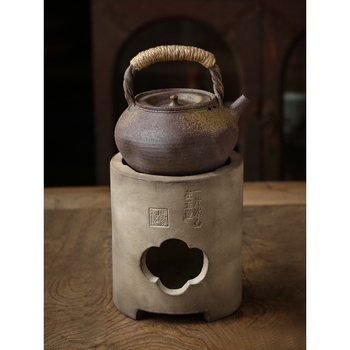 Ceainic ceramic Gongfu ceai, încălzire pe lemn, cu plită de fierbere în stil Chaozhou
