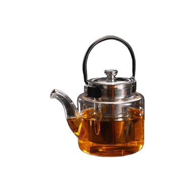 Ceainic din sticlă rezistent la temperaturi înalte, capacitate mare, cu filtru din oțel inoxidabil