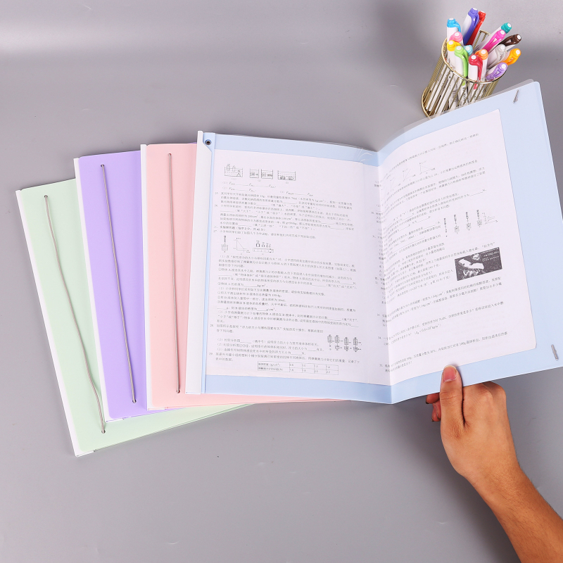 Clip A3 cu braț rotativ, transparent, multicolor, pentru documente și foi de examen