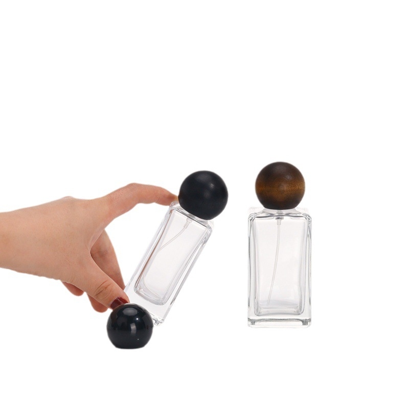Pravokutni stakleni flakon parfema, 30 ml/50 ml/100 ml, s raspršivačem i kapom, proziran, za putovanja
