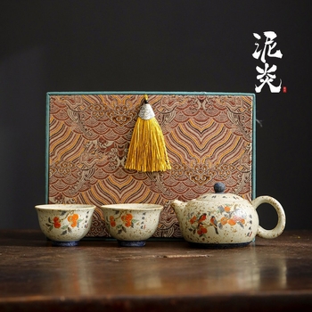 Ceainic ceramic în stil chinezesc, cu filtru, pentru uz casnic