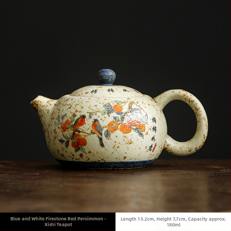 Ceainic ceramic în stil chinezesc, cu filtru, pentru uz casnic