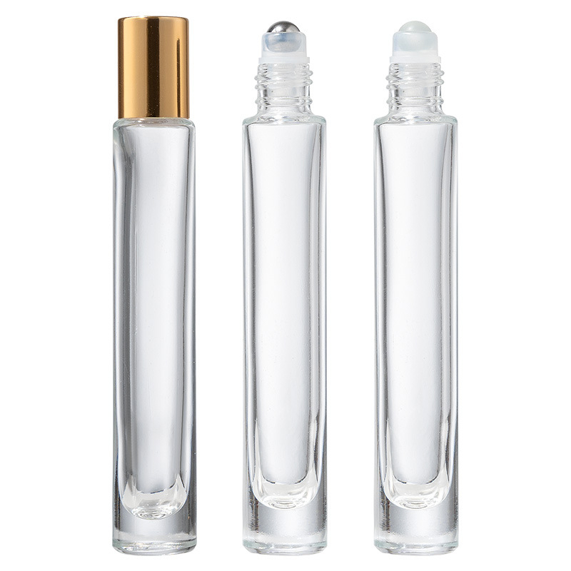 10 ml kvadratna cilindrična prozirna staklena roller boca s debelim dnom – bočica za parfem, kozmetiku i esencijalno ulje.