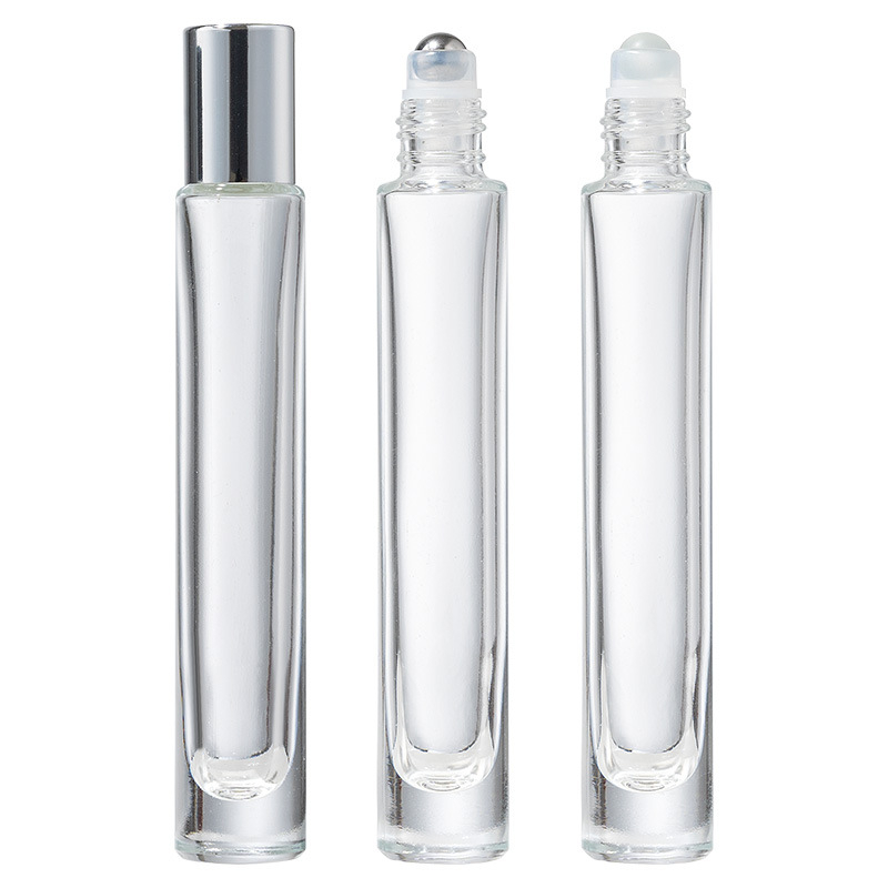 10 ml kvadratna cilindrična prozirna staklena roller boca s debelim dnom – bočica za parfem, kozmetiku i esencijalno ulje.