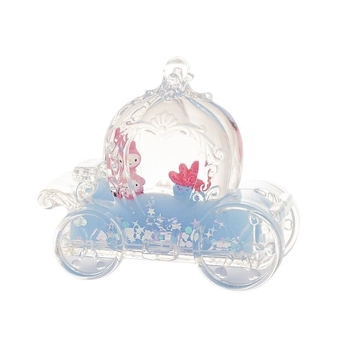 Clepsidră acrilică cu mașinuță dovleac desen animat — ornament de birou și suport creativ pentru pix