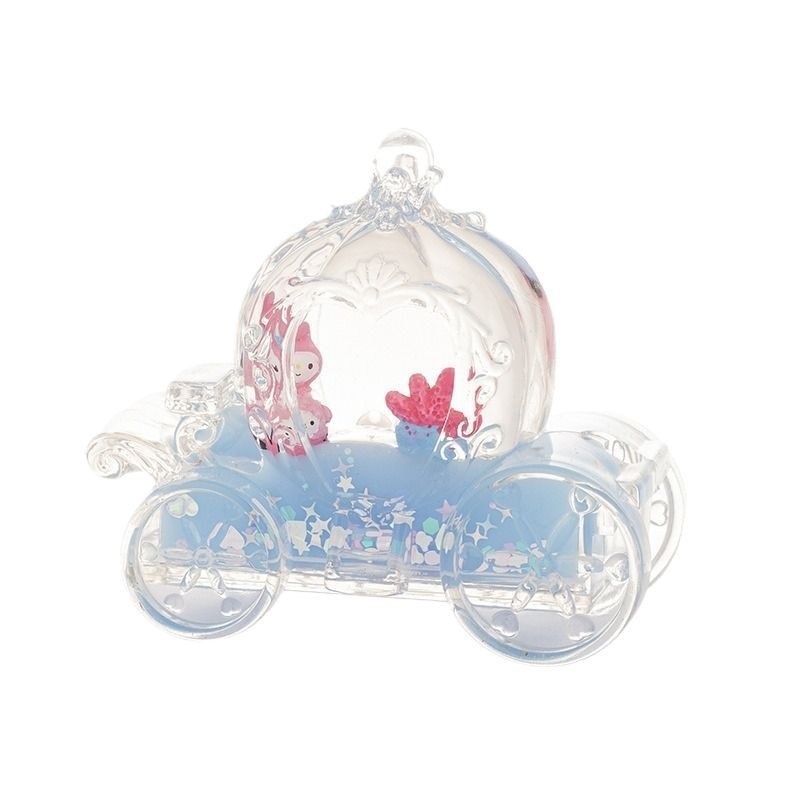 Clepsidră acrilică cu mașinuță dovleac desen animat — ornament de birou și suport creativ pentru pix